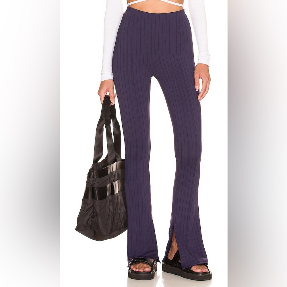 ALO Yoga High-Waist Pinstripe Zip It Flare Legging